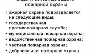 На какие виды подразделяется пожарная охрана