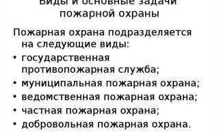 На какие виды подразделяется пожарная охрана