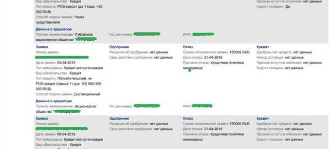 Как выглядит кредитная история физического лица образец