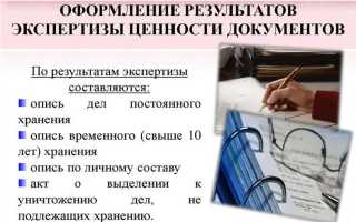 Что такое экспертиза ценности документов
