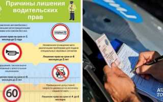 На какой срок лишают водительских прав