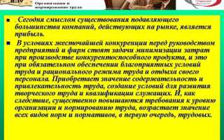 Чем занимается отдел нормирования труда