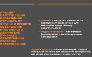 Что понимается под предметом преступления