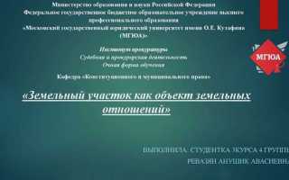 Земельный участок как объект права представляет собой
