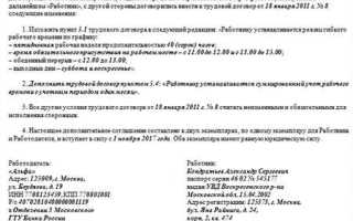 График 2 2 как прописать в трудовом договоре