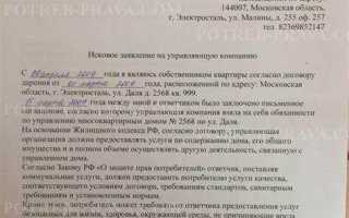 Как написать заявление в управляющую компанию образец