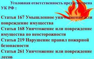 Порча имущества статья 167 ук рф с какой суммы