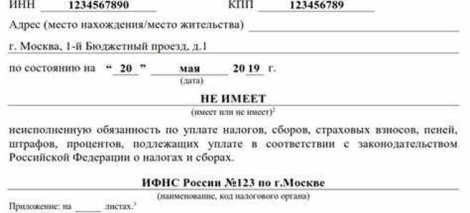 Как выглядит справка 67ф из налоговой