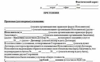 Как правильно оформить претензию по оказанию услуг