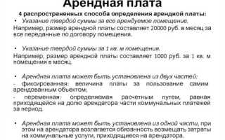 Из чего состоит арендная плата