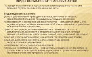 Что из перечисленного относится к нормативному акту