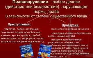 Правонарушение и преступление в чем разница