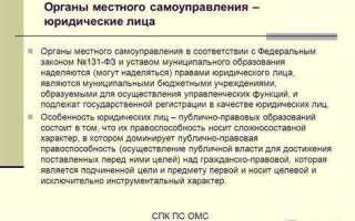 Органы местного самоуправления как юридические лица
