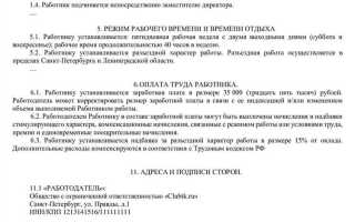 Характер работы в трудовом договоре как прописать