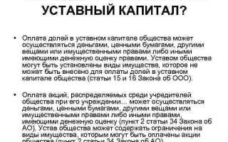 Чем из перечисленного нельзя оплатить уставный капитал