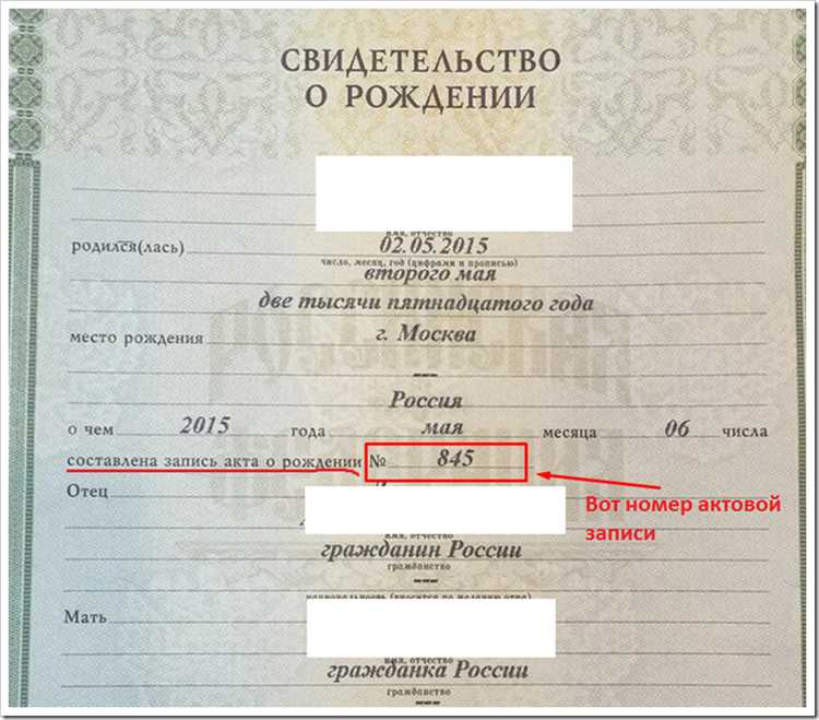 Какую информацию содержит актовая запись о рождении