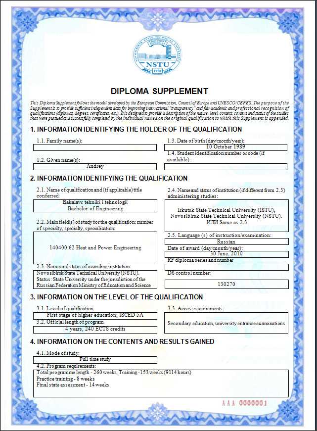 Формат и структура страниц приложений