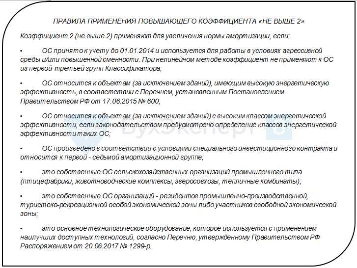 Что такое специальный коэффициент амортизации в налоговом учете Что такое специальный коэффициент амортизации в налоговом учете