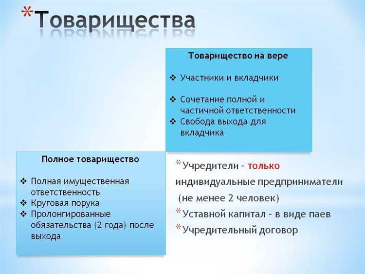 Определение и отличия товарищества на вере от других форм объединений