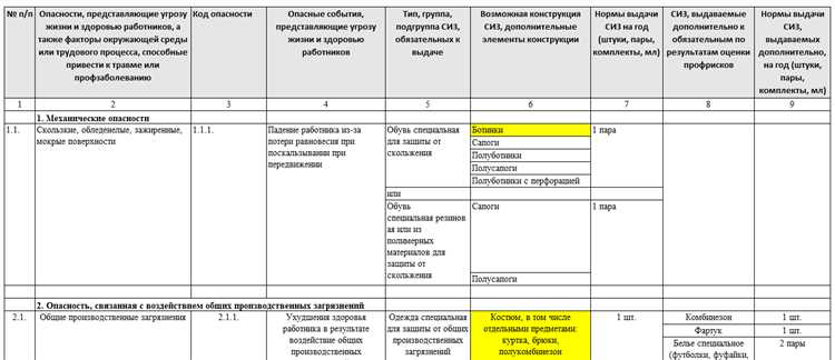 Что учитывать при составлении норм выдачи сиз