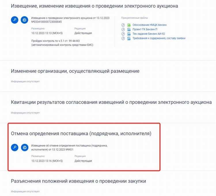 Правовые последствия отмены закупки для заказчика