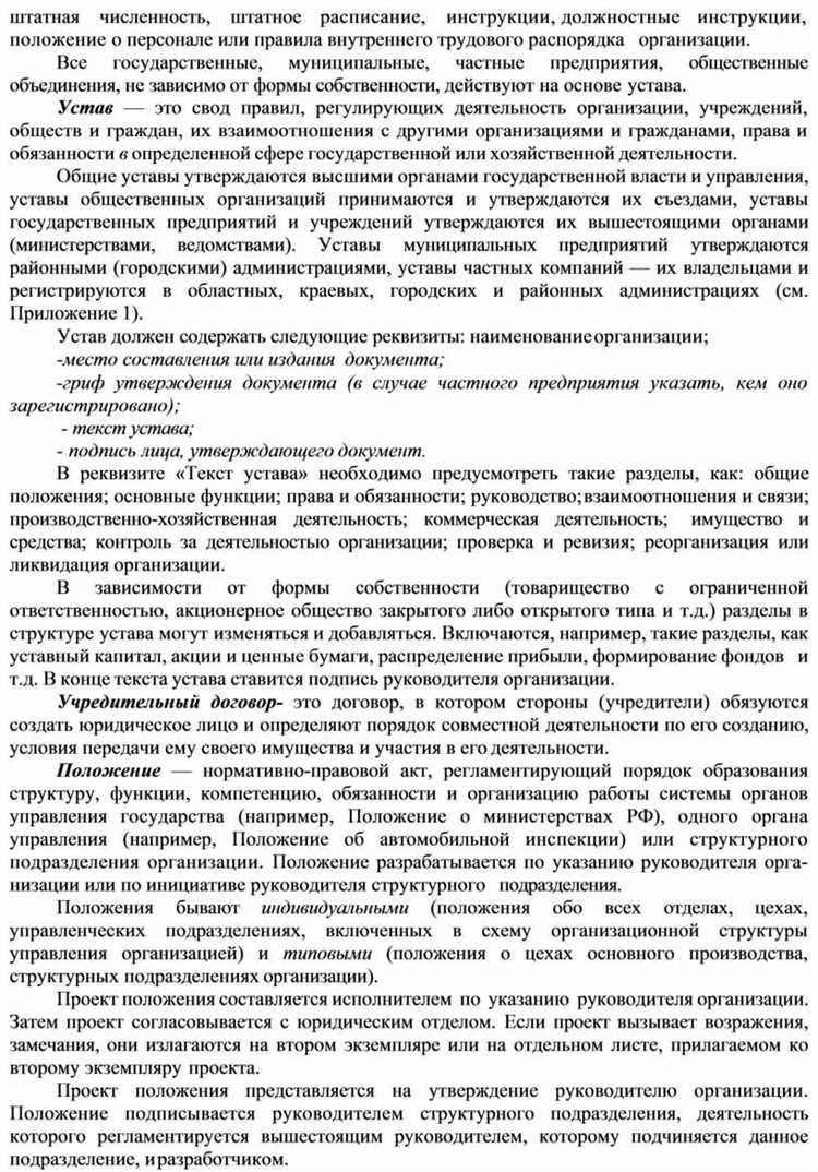 Формат и структура документа с определениями