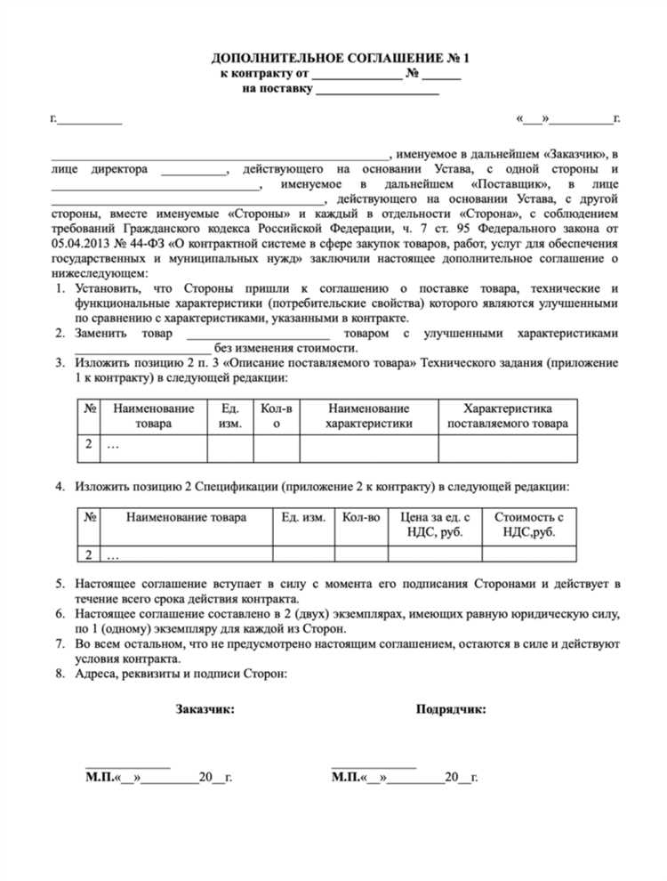 Изменение условий контракта в связи с чрезвычайными обстоятельствами