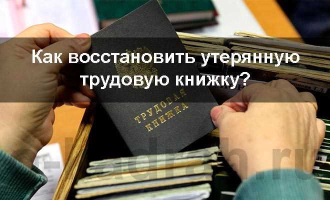 Как восстановить трудовую книжку при утере