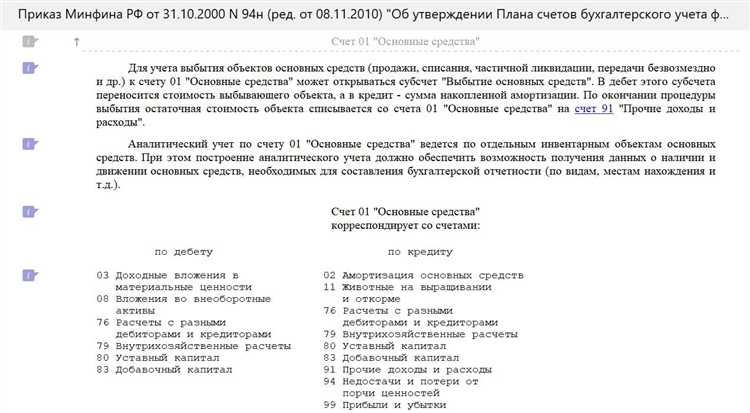 Что отражается на счете 01 при поступлении основного средства