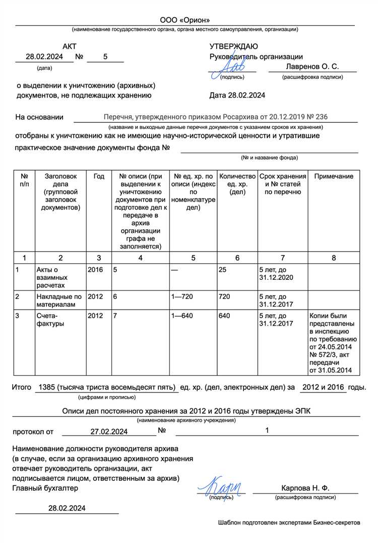 Чем руководствоваться при установлении сроков хранения