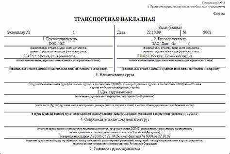 Какие данные обязательно должны содержаться в ТН