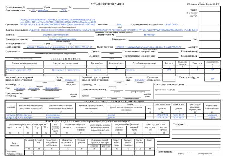 Ответственность сторон при ошибках в ТТН