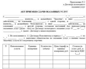 Какие данные обязательно включать в акт выполненных работ