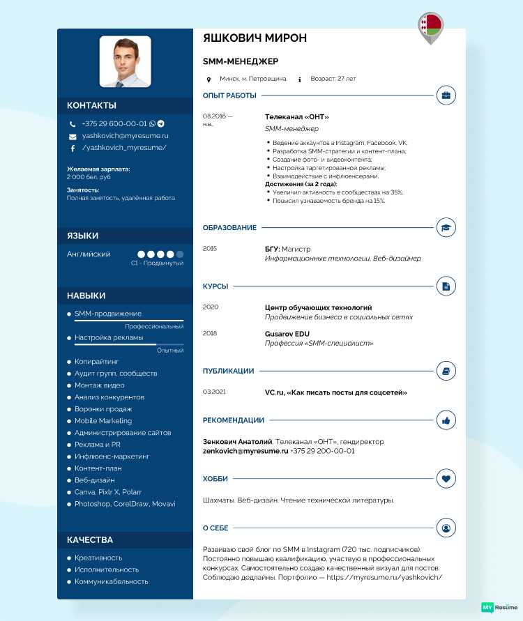 Выбор подходящего формата резюме