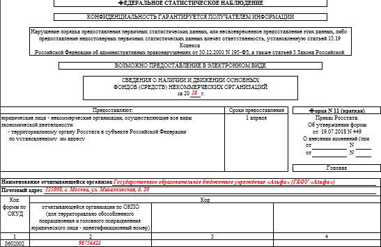 Способы подачи формы 11 в органы статистики