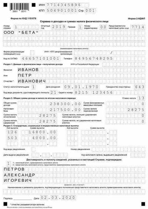 Как заполнить справку 2 ндфл