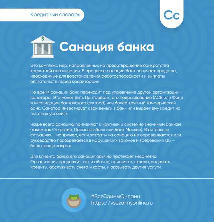 Основные методы санации банковских учреждений