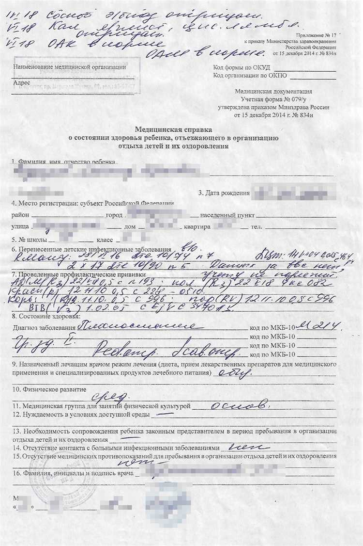 Типичные ошибки, замедляющие оформление справки 079у для лагеря