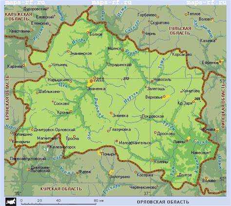 Перечень всех административных районов Орловской области