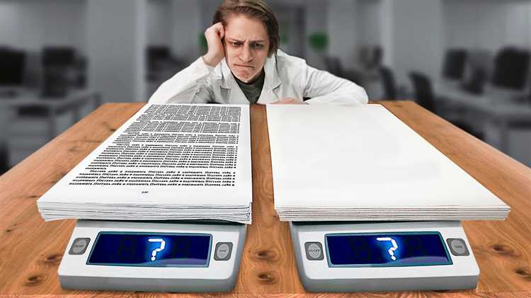 Влияние плотности бумаги на вес одного листа А4