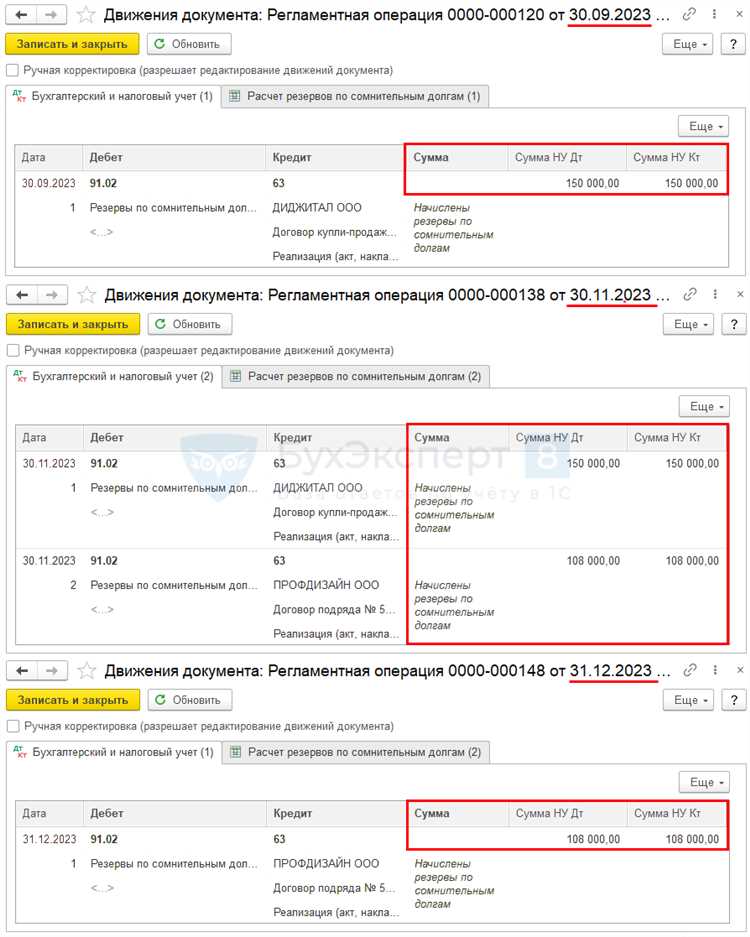 Документальное оформление создания резерва