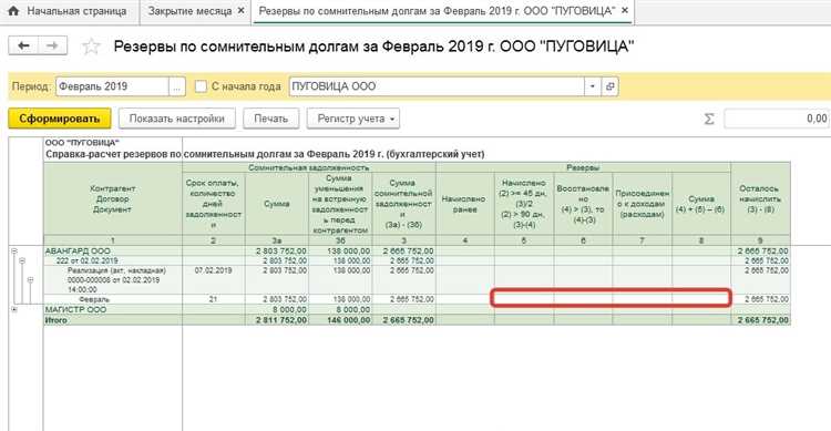 Отражение резерва в бухгалтерском учете