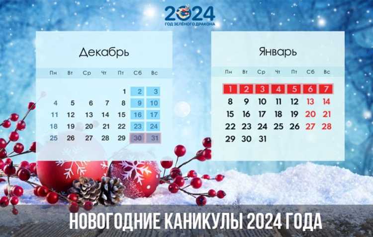 Перечень официальных выходных и праздничных дней января 2024
