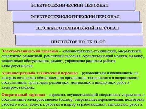 Критерии отнесения работников к электротехническому персоналу