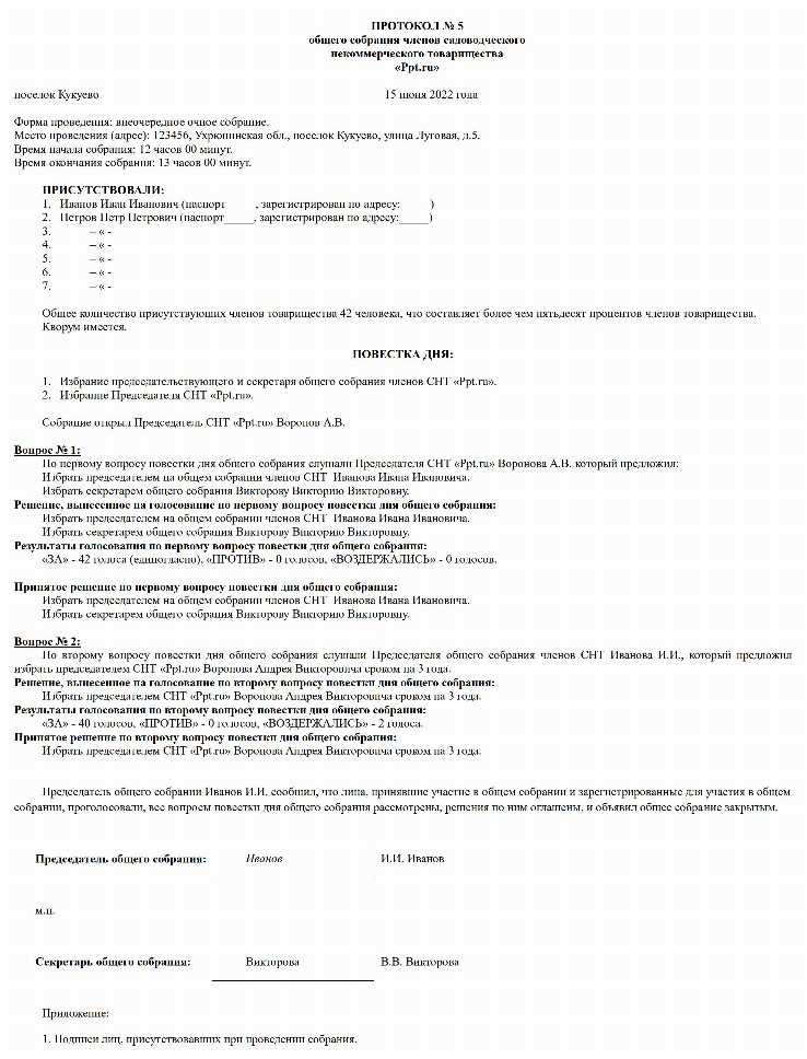 Как вести протокол общего собрания и кто его подписывает