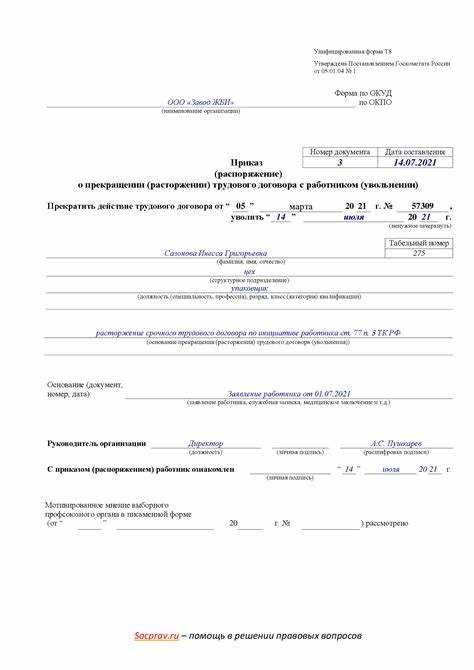 Процедура уведомления при прекращении срочного трудового договора