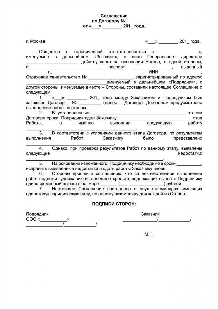 Обязательные условия для включения в соглашение о расторжении