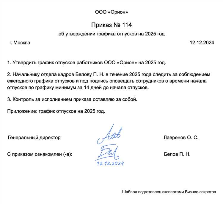 Какой срок установлен для утверждения графика работодателем