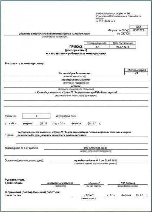 Оформление отчета о расходах при однодневной командировке