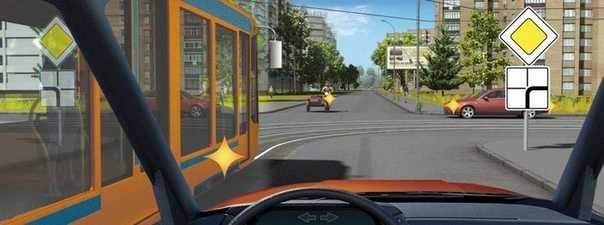 Как действовать при одновременном прямом движении с другого направления